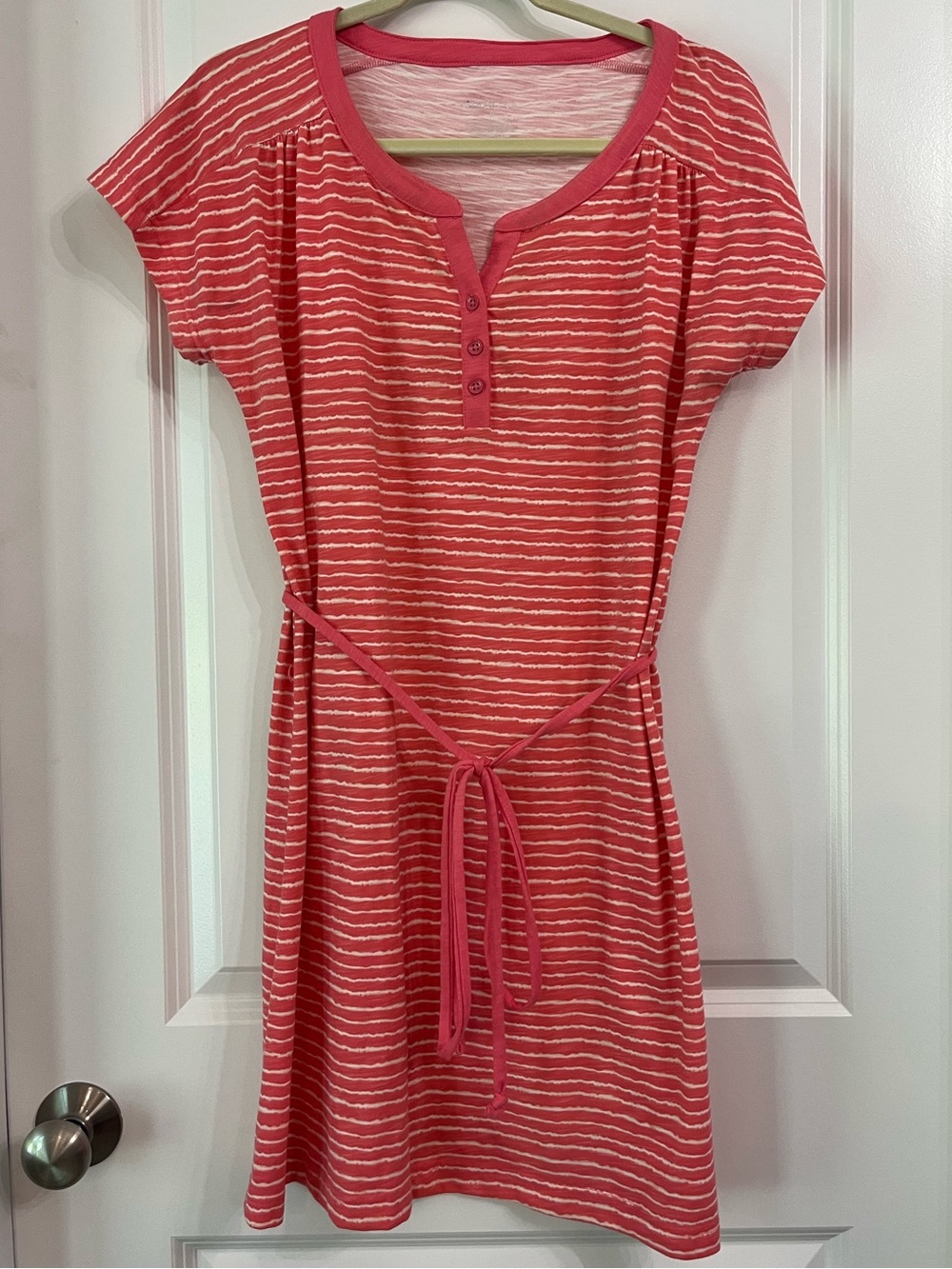 Merona Coral Pink Striped Mini Dress